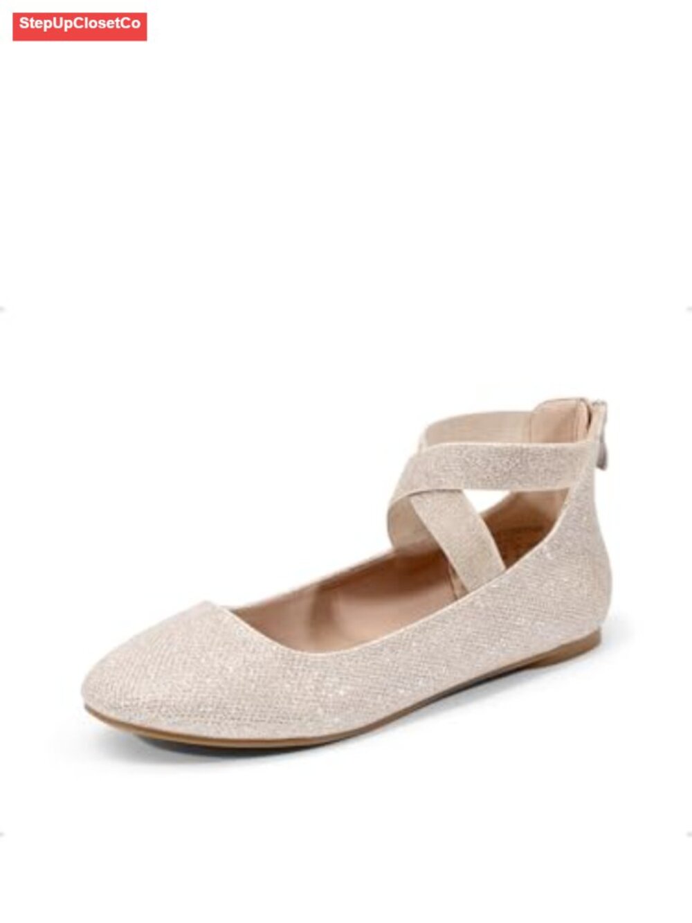 Women's Crossover Strap Ballet Flats Round Toe Ankle Strap Casual Shoes